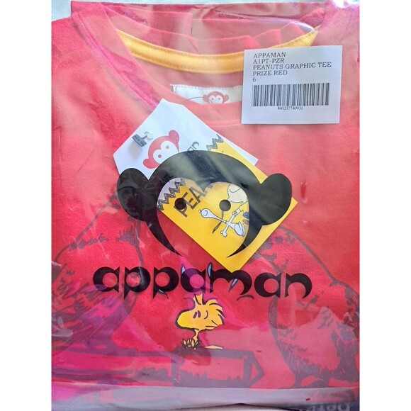 Appaman x Peanuts Woodstock Kids Prize Red Long Sleeve T-Shirt New Size 6 NWT - Picture 4 of 5